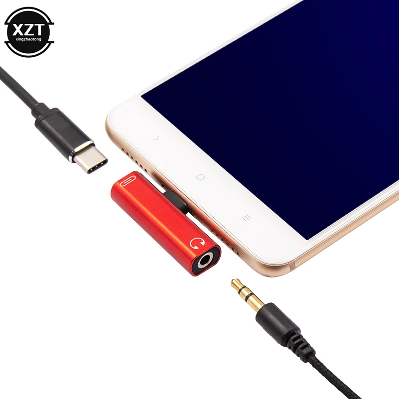 Переходник для зарядки наушников 2 в 1 типа C на 3 5 мм USB аудио адаптер телефонов Xiaomi