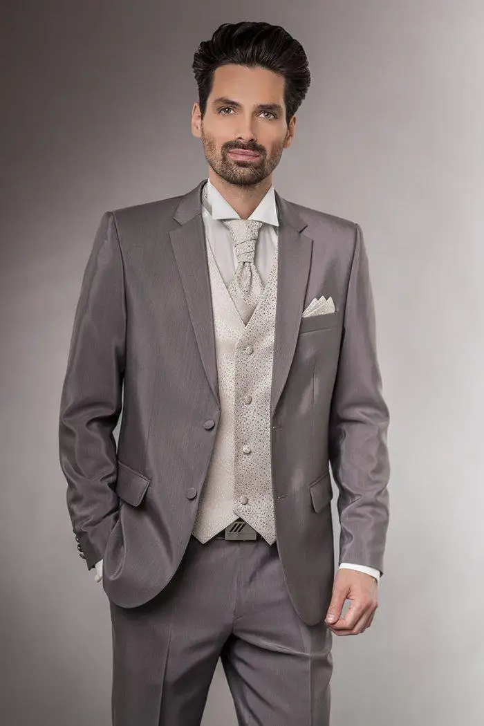 New Arrival 2015 New Slit Fit Lapel Groom Tuxedos Groomsmen Best Man Suit Men Wedding Suits ( jacket+Pant+vest+tie)