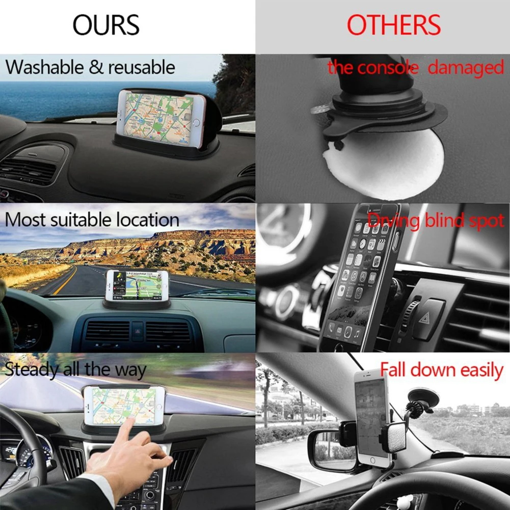 Автомобильный gps Держатель для навигатора держатель для 3-6,8 дюймов подставка для телефона приборная панель Противоскользящий коврик Подставка для планшета