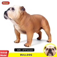 oenux classic big size british bulldog simulation animals brown bulldog action figures pet dog model figurine collection toys