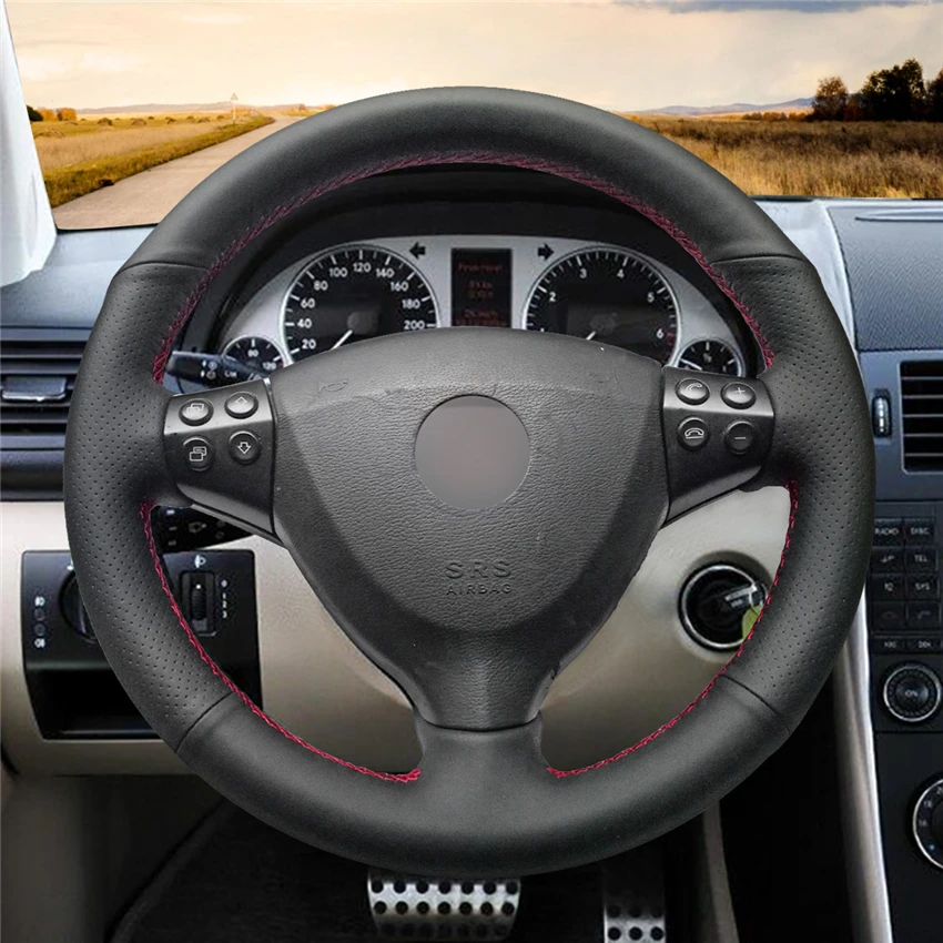 MEWANT черный натуральная кожа мягкий Hnad шьем обёрточная бумага чехол рулевого колеса автомобиля для Mercedes Benz a-класс A160 A180 E-CELL 2009-2012