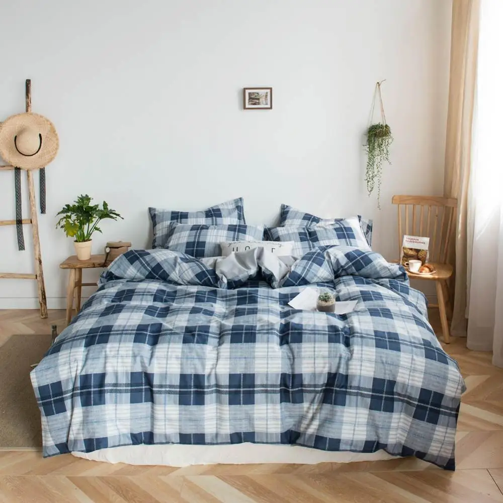 20192947 Pink Grey Yellow Hearts Bed Cover Duvet Cover Set Cotton Bedding Set Bedlinens Twin Queen King Flat Sheet Fitted Sheet - Цвет: 20192947
