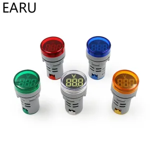 DIY Мини цифровой вольтметр 22 мм круглый 12-500 В переменного тока тестер напряжения измеритель монитор Мощность Светодиодный индикатор лампы Индикатор освесветильник
