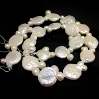 16 inches 13x17mm flat cucurbit shaped natural baroque pearl loose strand