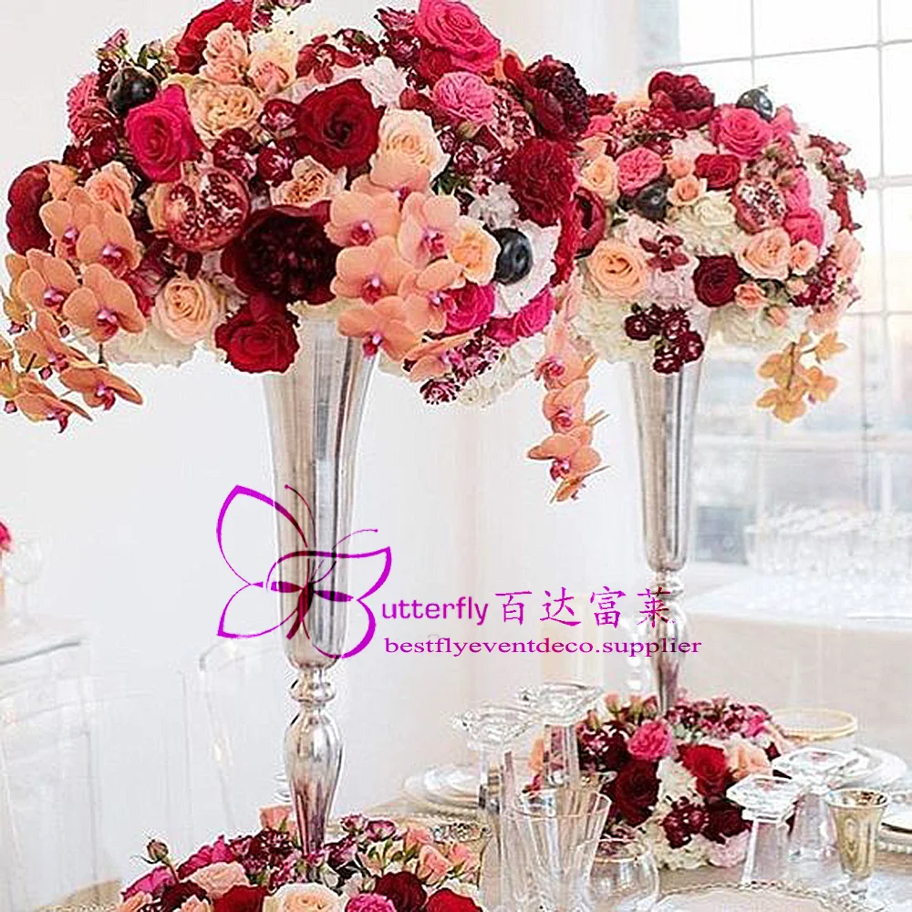 Золотой Металл Труба Вазы прополка стол центральный Декор-цветок стенды 29 &quotи