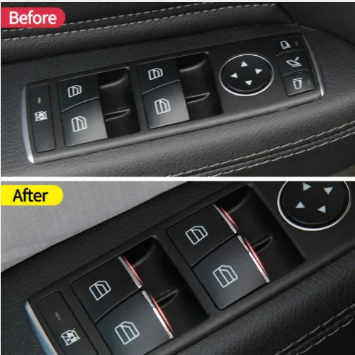Для Mercedes-Benz A, B, CLA, glа класс W176 W246 C117 X156 дверной подъемник наклейки для кнопок из АБС-пластика обрамление с хромированной отделкой аксессуары для стайлинга автомобилей