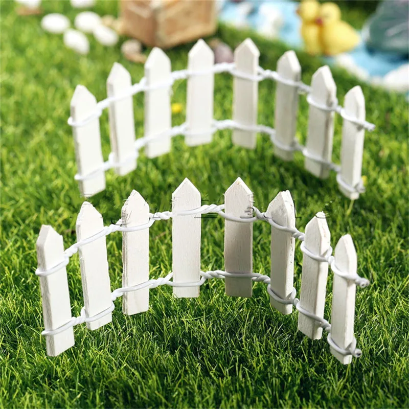 10 шт. деревянный забор сказочный сад мини пейзаж миниатюрный изящный декор