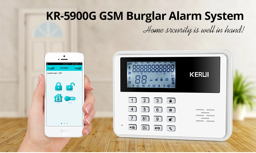 KERUI 5900G Голосовая подсказка GSM сигнализация с ЖК-дисплеем беспроводной дверной датчик Домашняя безопасность SIM SMS Охранная сигнализация