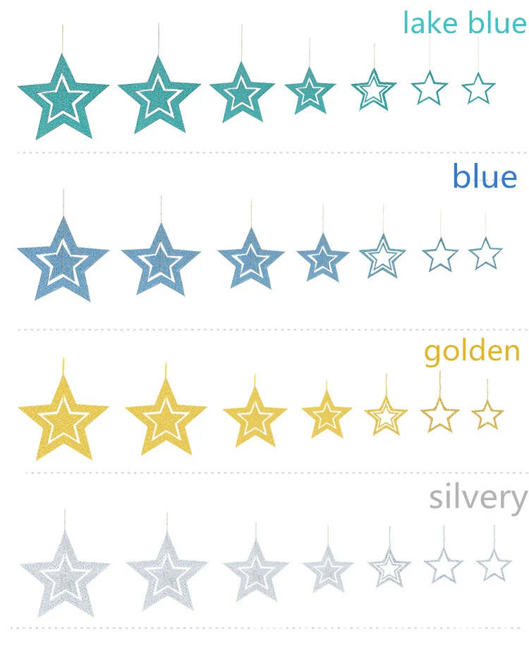 Бумаги Звезда Стене Висят Гирлянды Рождения Строка Цепи Свадьба Баннер Ручной