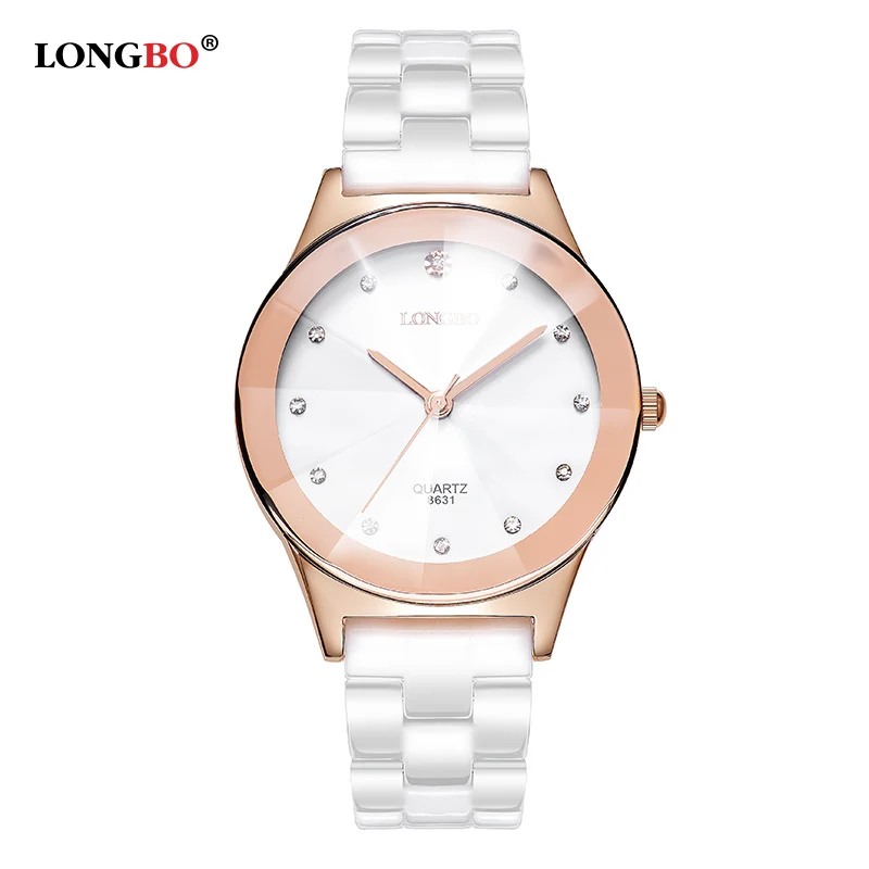 LONGBO luxury женщины Керамические Часы Модного бизнеса кварцевые часы Элегантный