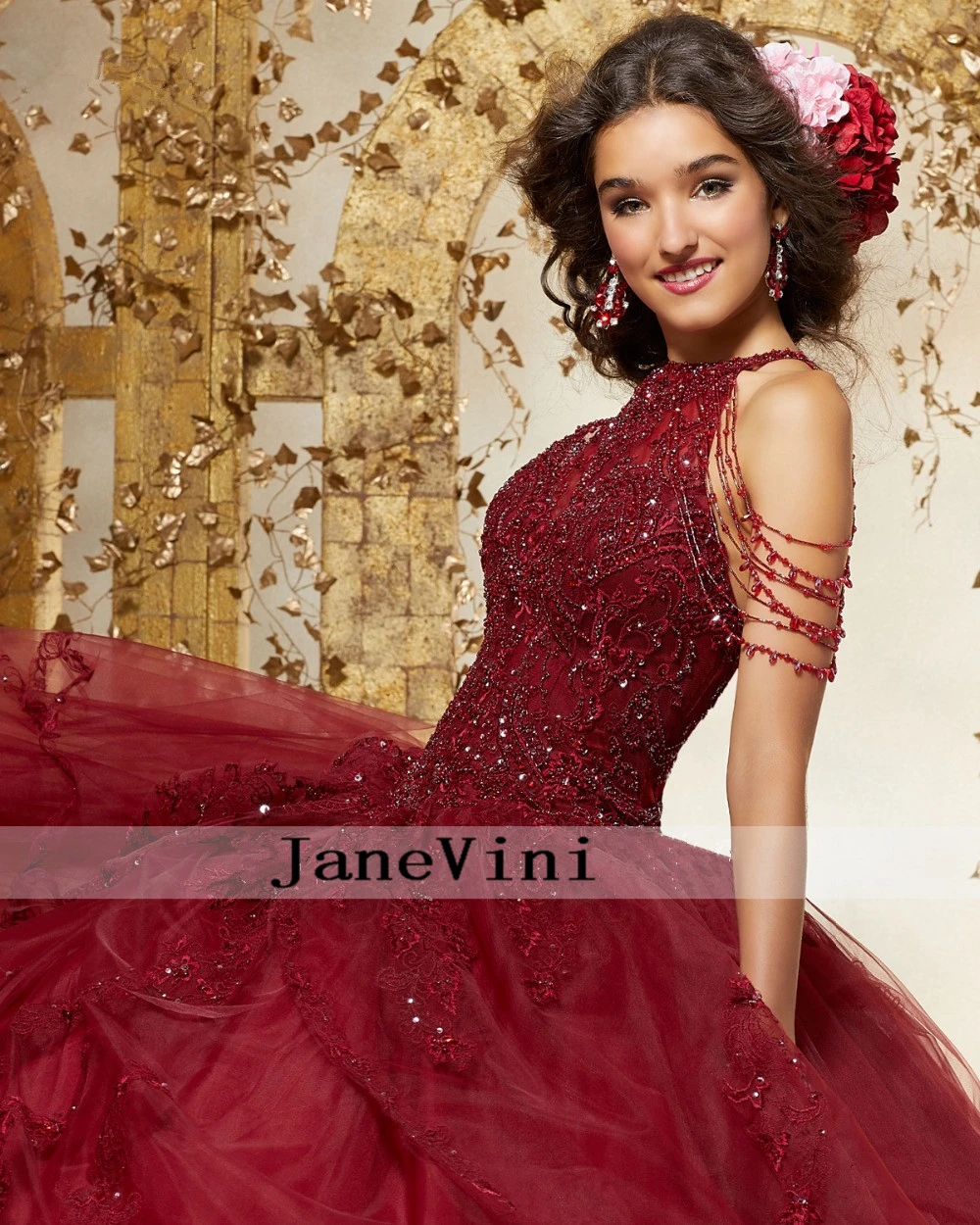 JaneVini Новое роскошное бальное платье Бальные платья 2019 Холтер аппликации бисером