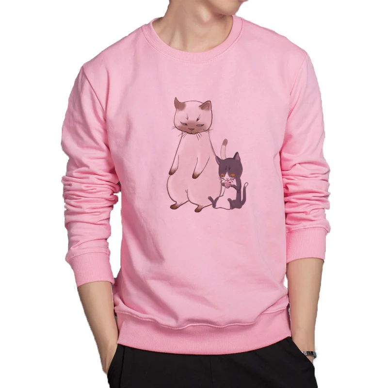 

Double cats cute hoodies New design lovely cartoon hoodie men harajuku japanese streetwear spring casual cotton anime hoodie