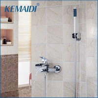 kemaidi high quality wide spout with handle shower bathroom wall mounted chrome bath tap mixer waterfall bathtub faucet