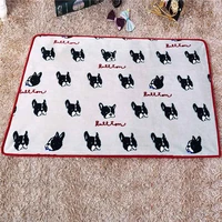 100x75cm pet bed kennel mat thickened coral fleece dog blanket soft pit bull dog printed quilt for small medium large puppy dogs