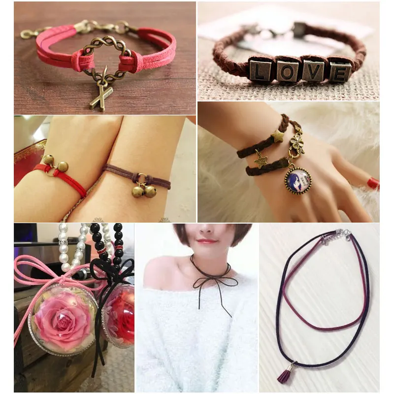 Lucia crafts 10/11/20 ярдов случайные смешанные цвета бархат искусственная кожа шнур