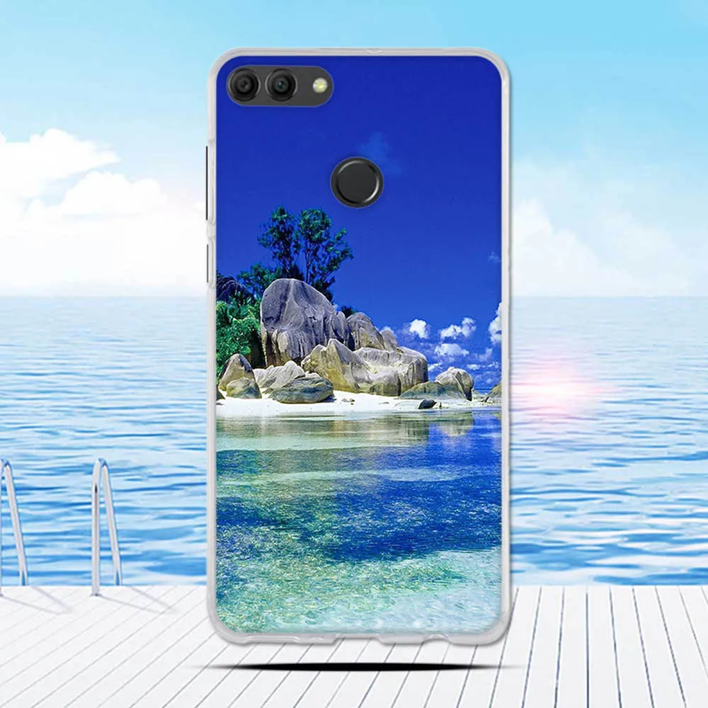 Силиконовый чехол для Huawei Y9 2018 с 3D рисунком мягкая задняя крышка из ТПУ Carcasa чехлы