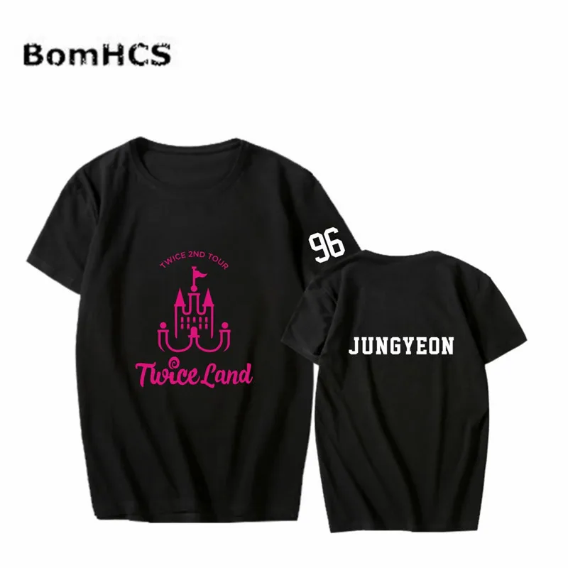BomHCS Kpop TWICE Sana Mina JungYeon Tzuyu/хлопковая Футболка со звездами 2 го тура и концерта летние