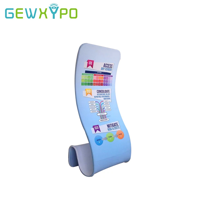 

Exhibition Events Portable Tension Fabric Advertising Promotional Display Snake Banner Stand With Full Color Graphics Printing