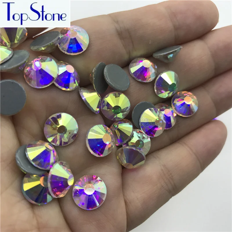 TopStone Большие размеры SS40 SS50 Кристальные AB круглые стразы горячей фиксации с кристаллами, блестящие стразы, железные Стразы для дизайна мотивов