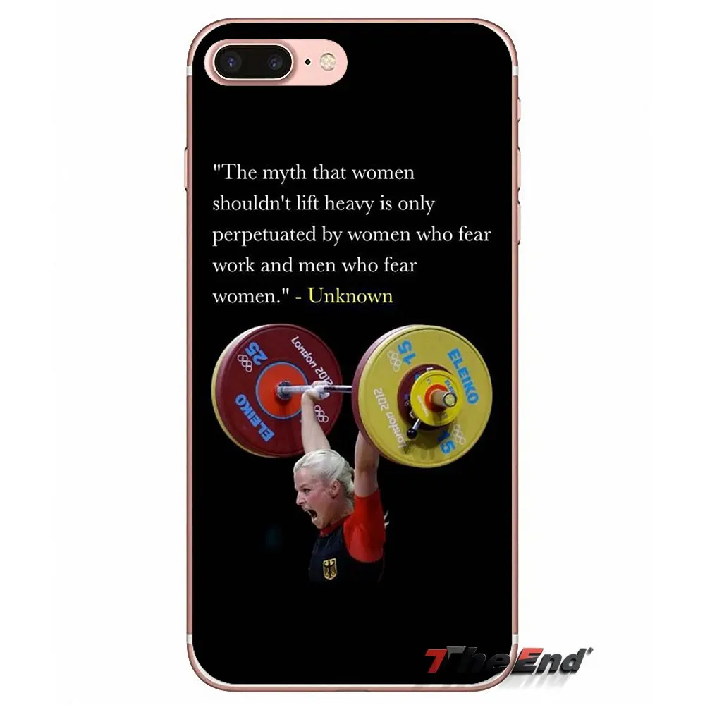 Для Apple IPhone X 4 4S 5 5S SE 5C 6 6s 7 8 плюс Plus прозрачный мягкий Чехлы Crossfit c гирями нарастить