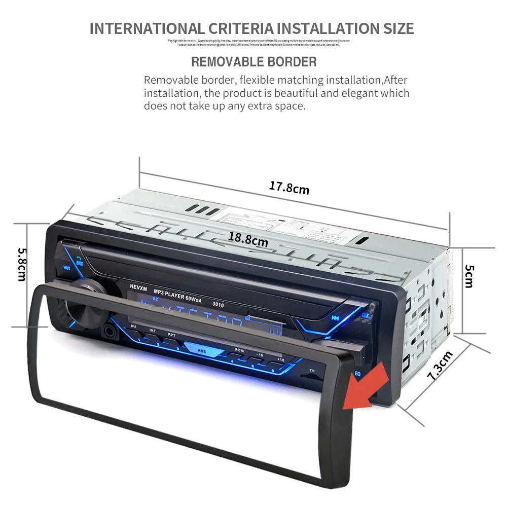 Автомобиль Радио стерео проигрыватель Bluetooth телефона AUX-IN MP3 FM/USB/1 Din/пульт дистанционного управления 12 В Прокат Авто Аудио