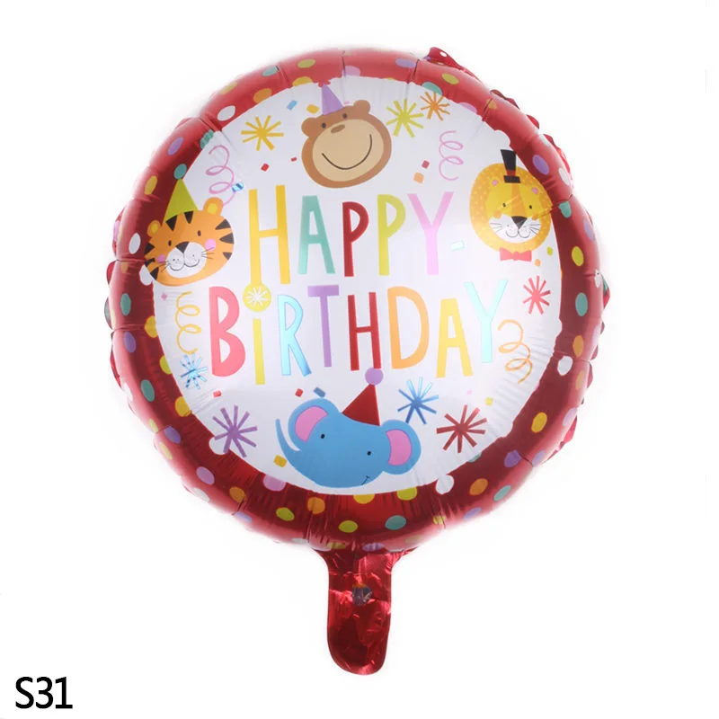 S31 18 дюймов Globos фольгированные шары «С Днем Рождения» детский душ надувные игрушки баллон из гелий круглый воздушный шар для детской вечеринки - Цвет: S31