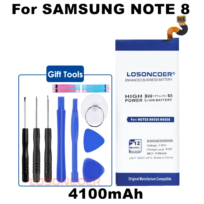 LOSONCOER 4100 мАч EB BN950ABE батарея для Samsung GALAXY Note8 Note 8 N950N N950FD N9500 N9508 N950F N950D N950J N950U