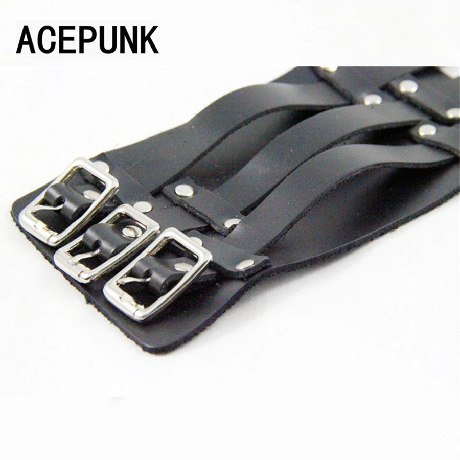 Новинка 2019 кожаный браслет с пряжкой в стиле панк-рок заклепками Pulseira Masculina |