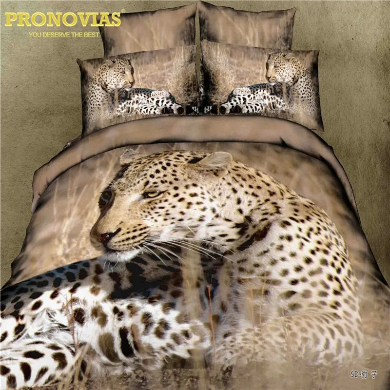 Чудесный 3d леопардовый Подарочный комплект постельного белья пододеяльник