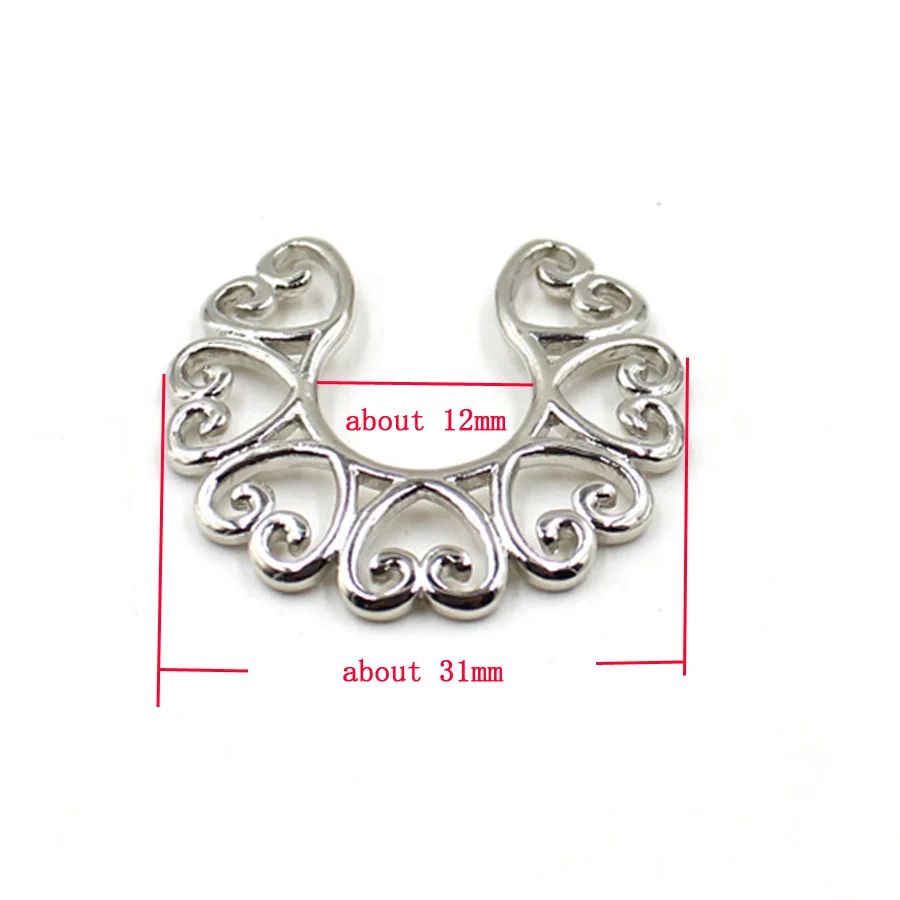 2Pcs body jewelry for women Nipple Clips Heart Shaped Fake Rings Circle Stainless Steel non piercing nipple shield | Украшения и