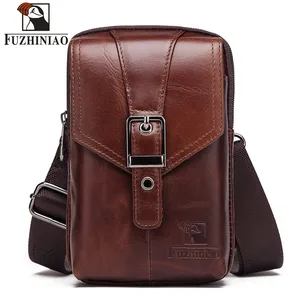 Мужская поясная сумка FUZHINIAO, Мужская поясная сумка из 100% натуральной воловьей кожи, сумка на плечо высокого качества, 2019