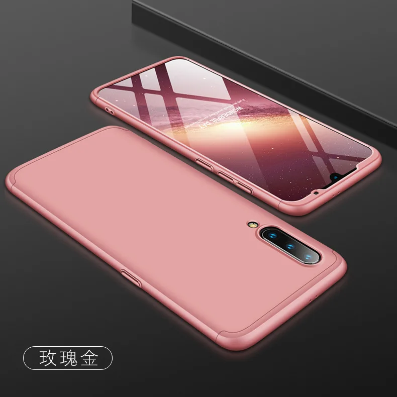Rose Gold Жесткий чехол 3 в 1 для Xiaomi Mi 9, матовый Защитный Гибридный чехол для xiaomi mi 9 Se 9Se 360, полный чехол для телефона - Цвет: Rose Gold