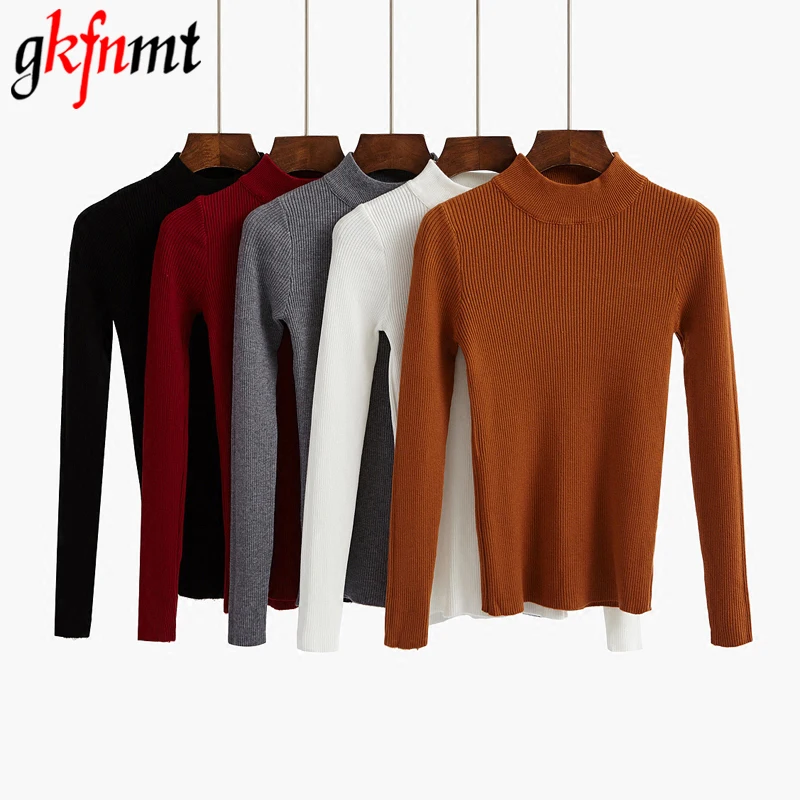 Женский свитер и пуловеры Высокоэластичный однотонный топ сезон осень-зима 2018