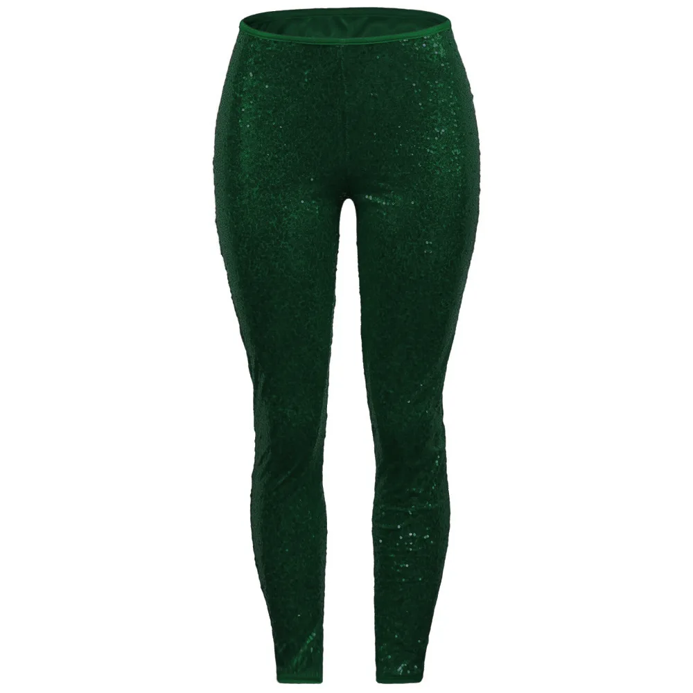green pants Adogirl новые цвета большие размеры, S-3XL Брюки с блестками для рождественской вечеринки удобные подкладочные сексуальные обтягивающие зауженные брюки для подарка - Цвет: green pants