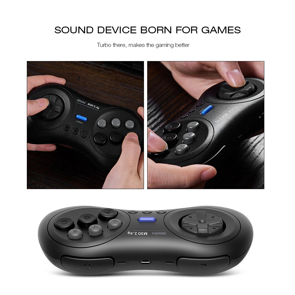 8BitDo M30 2,4G беспроводной геймпад для оригинального sega Genesis и sega Mega Drive MD игровой коммутатор Windows