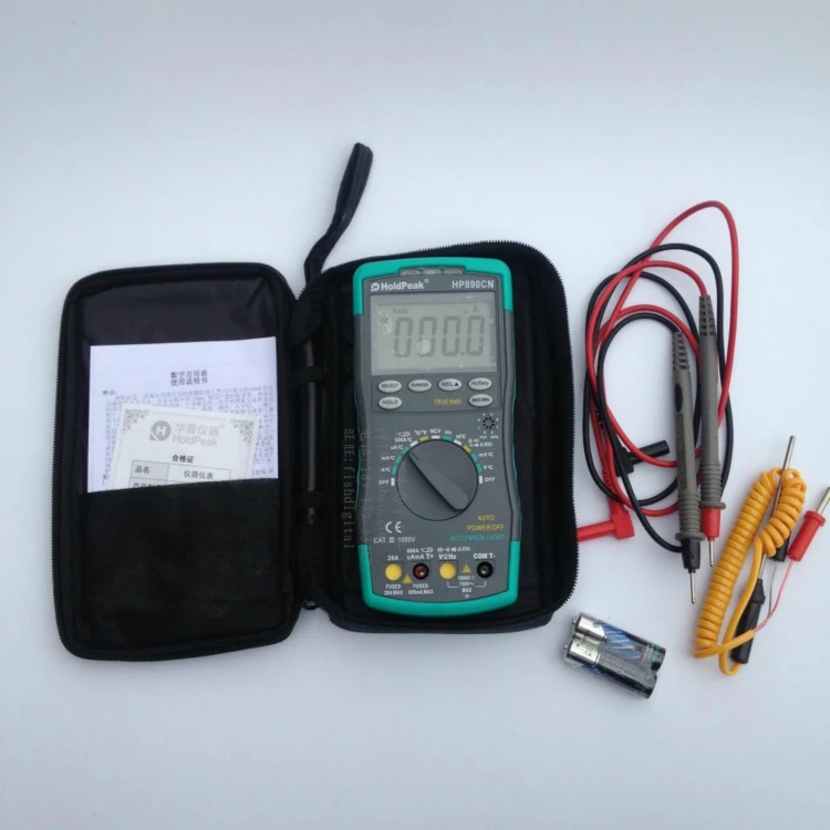 Клещи стабильный ЖК-дисплей HoldPeak HP-890CN Цифровой мультиметр DCAC измеритель