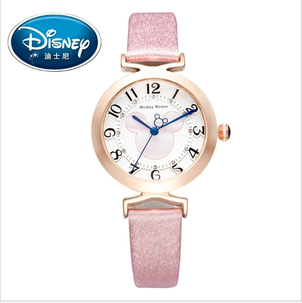 Детские часы Disney женские модные милые наручные с Микки Маусом для девочек