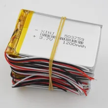XINJ 10pcs 3.7V 1200mAh 3 Wires Thermistor Lithium Polymer Battery Lipo Cell 503759 For GPS Mp5 Camera E-book Phone Tablet PC