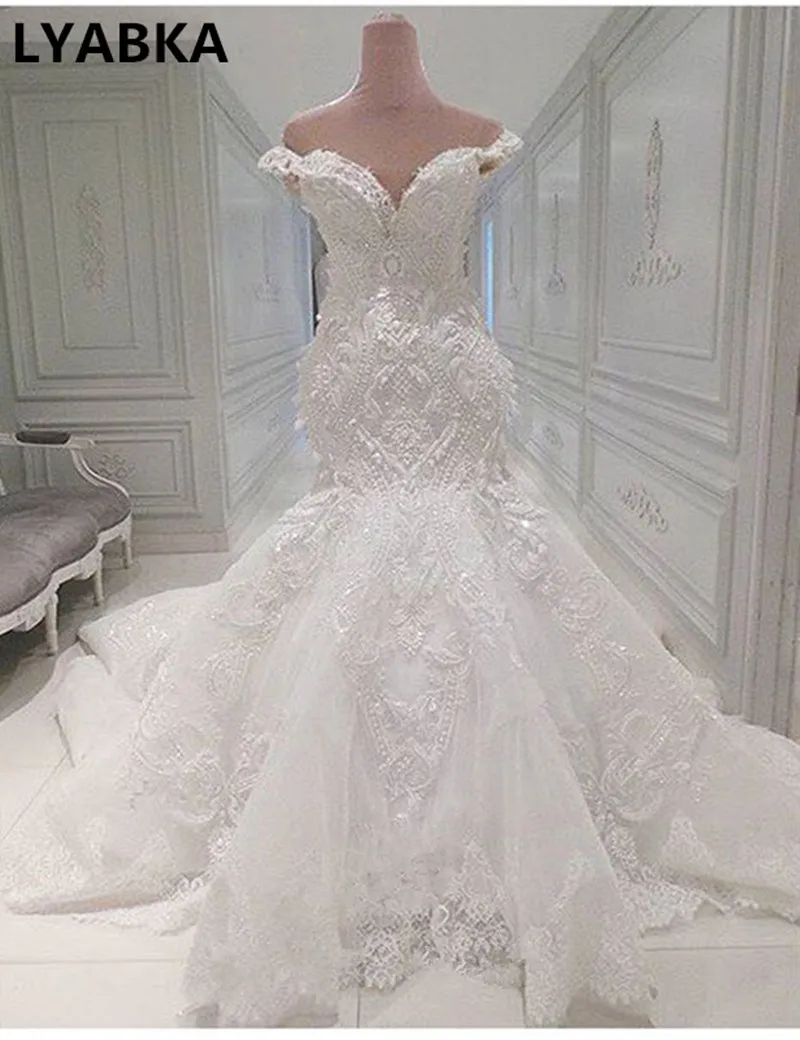 Vestido De Noiva романтическое свадебное платье русалки Новое Кружевное Милое Свадебное платье с часовней и шлейфом Свадебные платья на заказ