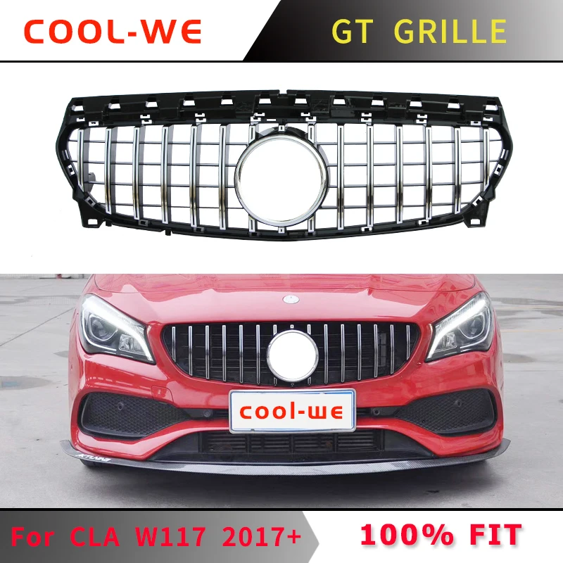 

Подходит для Mercedes Benz CLA Class W117, Для AMG GTR GT R, решетка CLA200, CLA220, CLA260, CLA45 2016 + без эмблемы