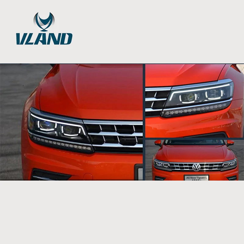 VLAND завод для головной лампы Tiguan светодиодные фары с ангельскими глазами СИД DRL H7