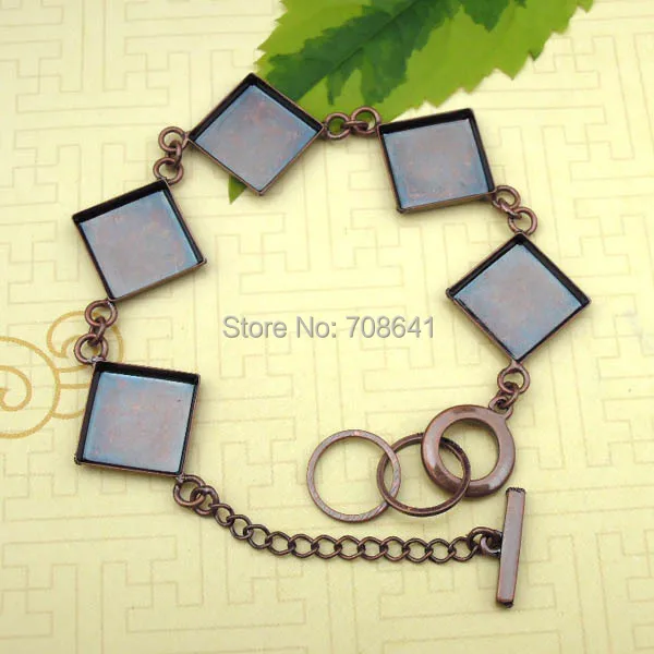 Настройки пустых оснований для браслета 16 мм квадратный Безель кабошон манжета