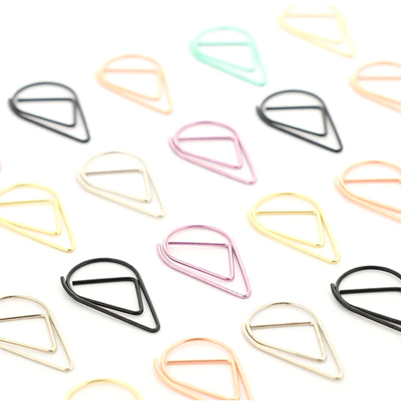 24 шт./компл. металлический Материал падение Форма Бумага зажимы цвета: золотистый