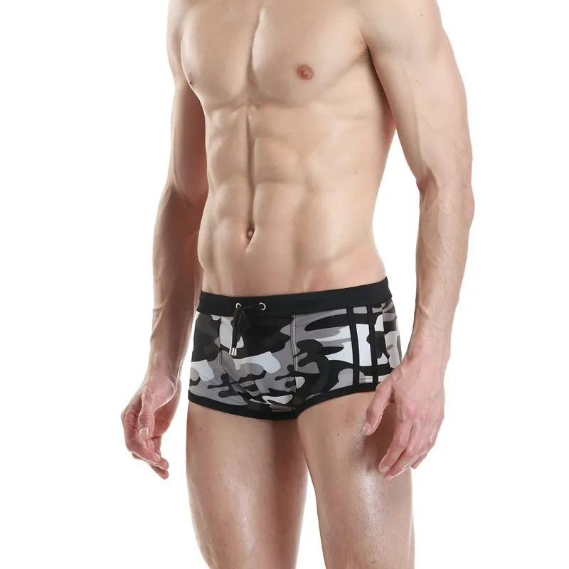 

Camouflage Sexy Men Swimwear Male Swimsuit Swimming Trunks Low Rise Man Beach Wear Seobean Bermuda Surf Board Swim Boxer Shorts