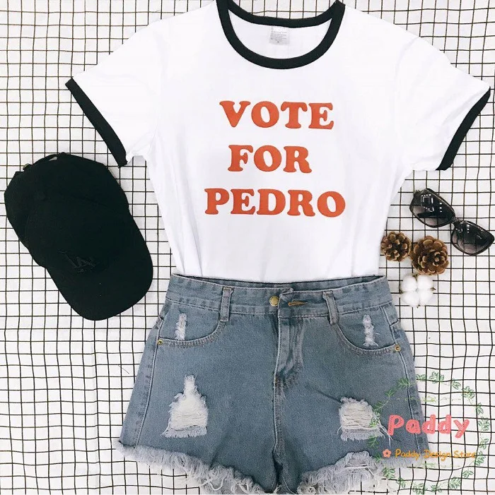 Футболка OKOUFEN VOTE For PEDRO футболка с буквенным принтом модные хлопковые топы унисекс
