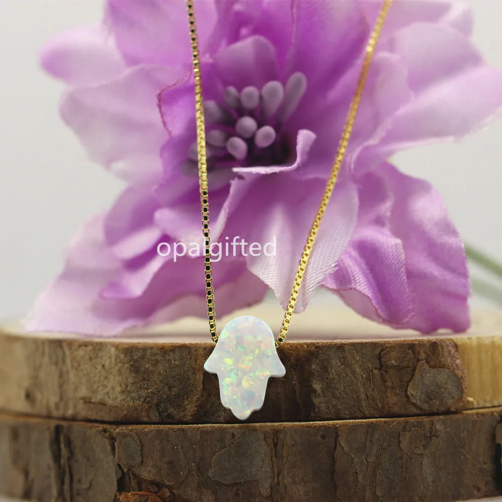 Женское ожерелье из серебра 925 пробы с опалом|fatima hamsa|necklace womenopal necklace |