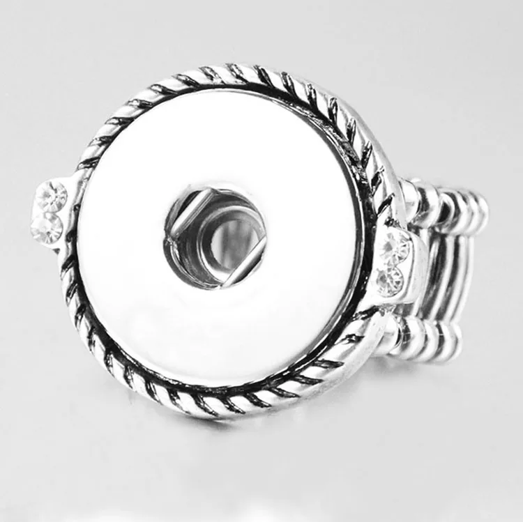 

XH321 New DIY snap button Rings Elastic Design (fit 18mm 20mm snaps )