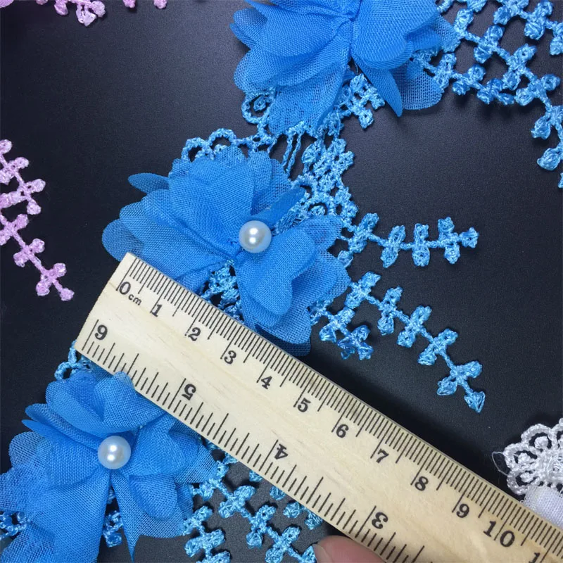 Шифоновая растворимая полиэстеровая кружевная отделка для вязания свадебного вышитого самодельного пэчворка ленточного шитья ремесленных принадлежностей.