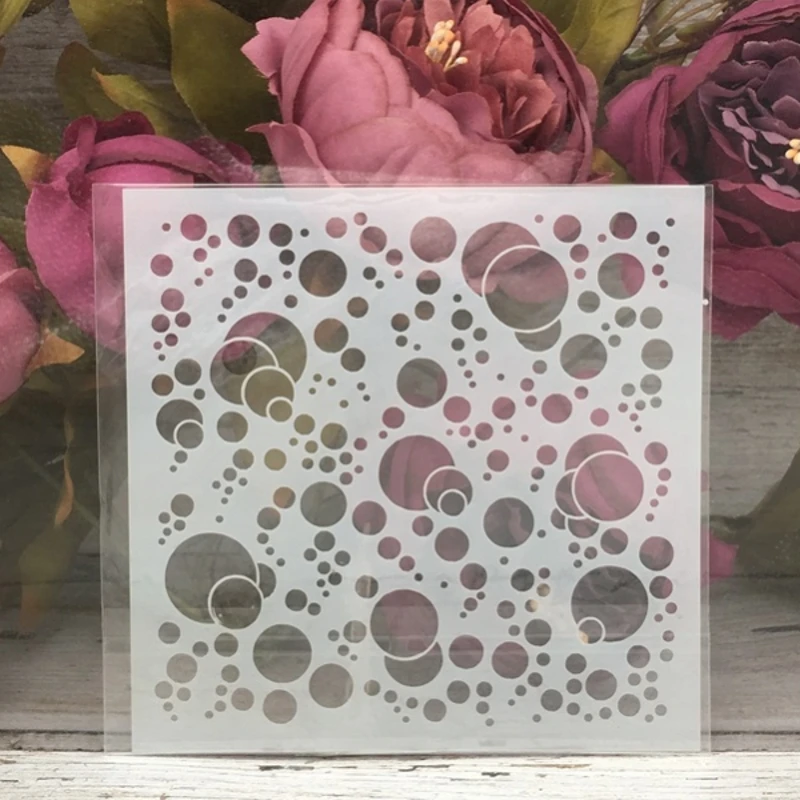 1 шт. 5*5 дюймов круглые черные трафареты с отверстиями для рукоделия