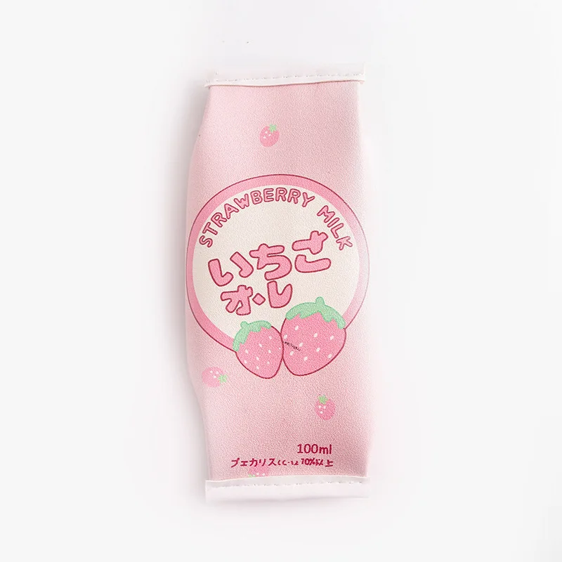 Pink strawberry Becode японские школьные принадлежности Красной клубничкой под индивидуальный заказ молока Карандаш Чехол большой Ёмкость ящик для хранения "гусиные лапки" сумка студенческая Канцелярия - Цвет: Pink strawberry